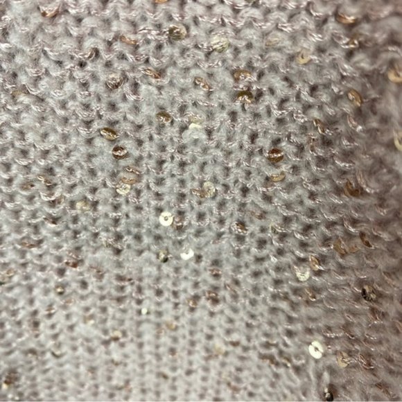 NYDJ Sequin Oversized Ntral Sweater XS Cream Pink Cameo - Picture 10 of 13